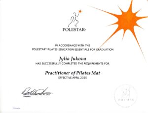 Сертификат Polestar Pilates mat